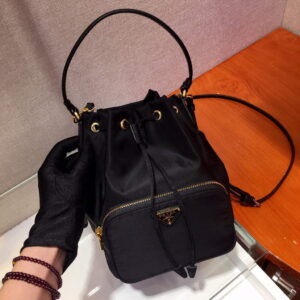 Replica Prada 1BH038 Prada Duet Re-Nylon Bucket shoulder bag Black