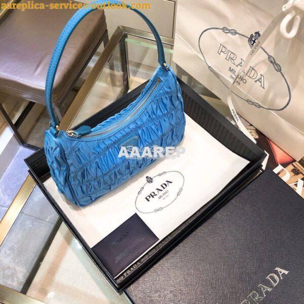Replica Prada Nylon And Saffiano Leather Mini Bag 1NE204 Periwinkle Bl 4