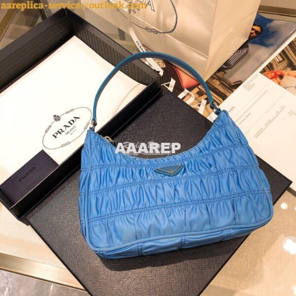 Replica Prada Nylon And Saffiano Leather Mini Bag 1NE204 Periwinkle Bl 5