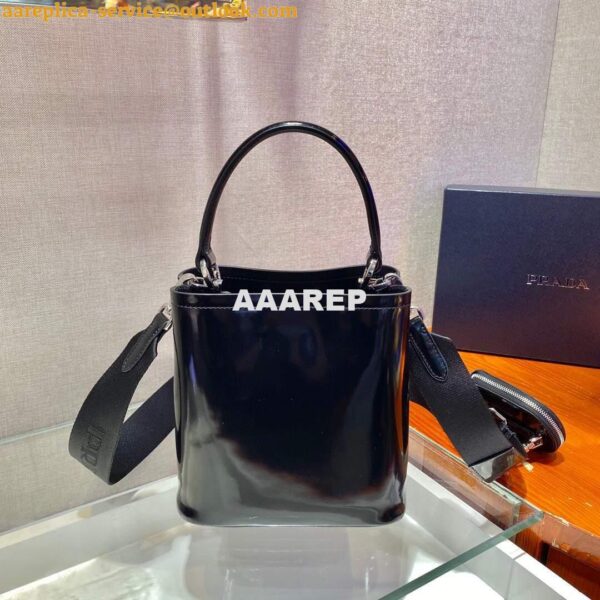 Replica Prada Panier ostrich leather 1BA319 Bag Black 5