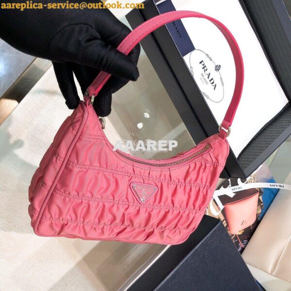 Replica Prada Nylon And Saffiano Leather Mini Bag 1NE204 Pink 3