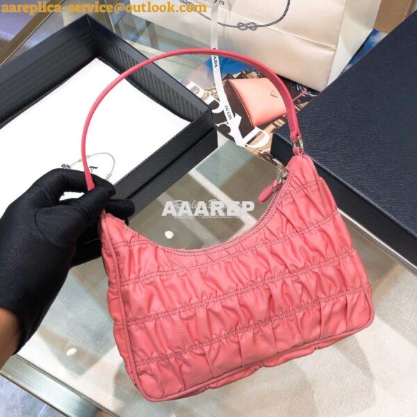 Replica Prada Nylon And Saffiano Leather Mini Bag 1NE204 Pink 8