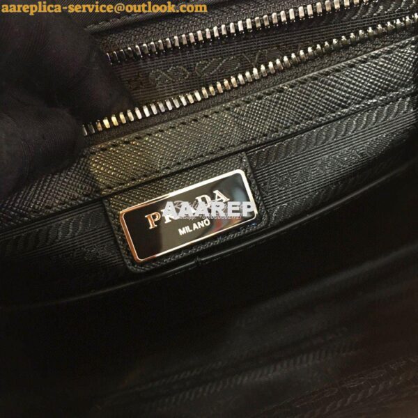 Replica Prada Nylon and Saffiano Leather Shoulder Bag 2VD769 Black 10