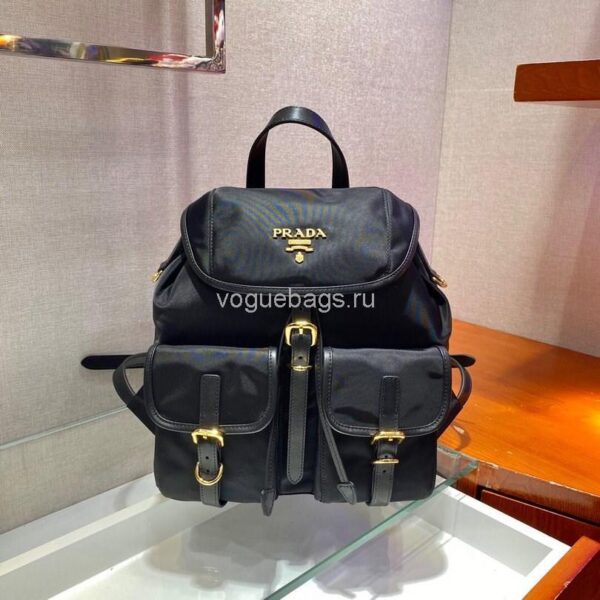 Replica Prada Robot Fabric Backpack 1BZ677 In Black 3