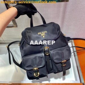 Replica Prada Robot Fabric Backpack 1BZ677 In Black 2