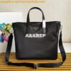 Replica Prada Nylon and Saffiano Leather Shoulder Bag 2VH074 Black