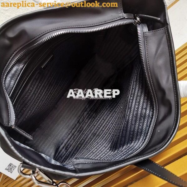 Replica Prada Nylon and Saffiano Leather Tote 2VG064 Black 6