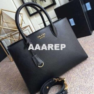 Replica Prada 1BA153 Large Saffiano Leather Handbag in Black