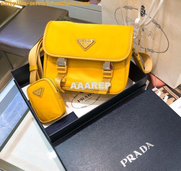Replica Prada Nylon Cross-Body Bag 1BD334 Yellow