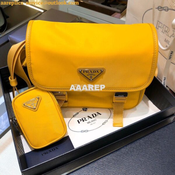 Replica Prada Nylon Cross-Body Bag 1BD334 Yellow 3