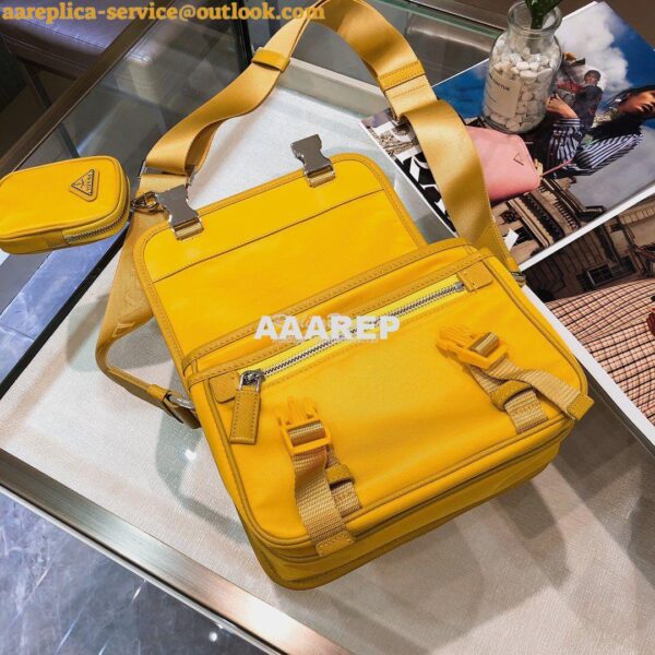 Replica Prada Nylon Cross-Body Bag 1BD334 Yellow 9
