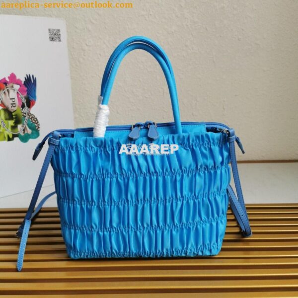Replica Prada Nylon Tote 1BG321 Periwinkle Blue 4