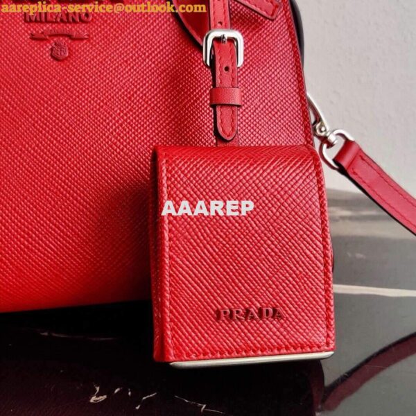 Replica Prada 1BA269 Saffiano Leather Prada Monochrome Bag Red 5