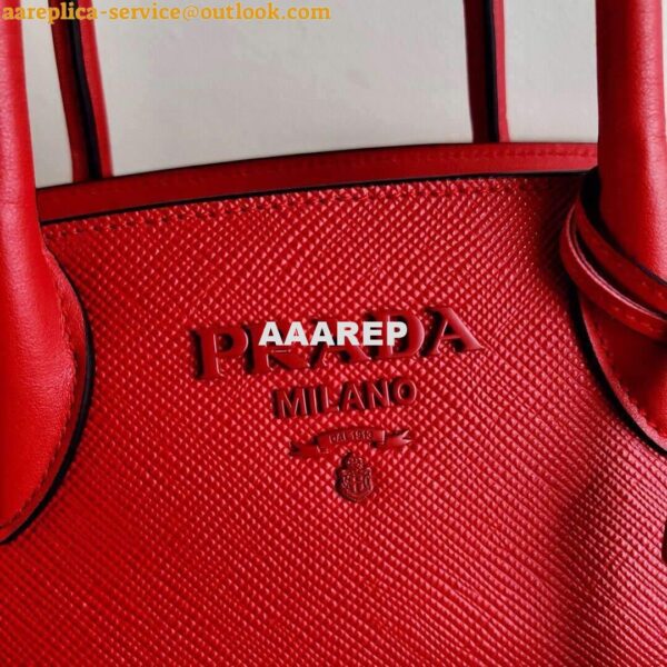 Replica Prada 1BA269 Saffiano Leather Prada Monochrome Bag Red 6