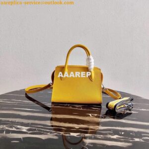 Replica Prada 1BA269 Saffiano Leather Prada Monochrome Bag Yellow 2