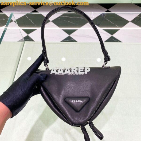 Replica Prada Padded Nappa Leather Handbag 1BA315 Black 3