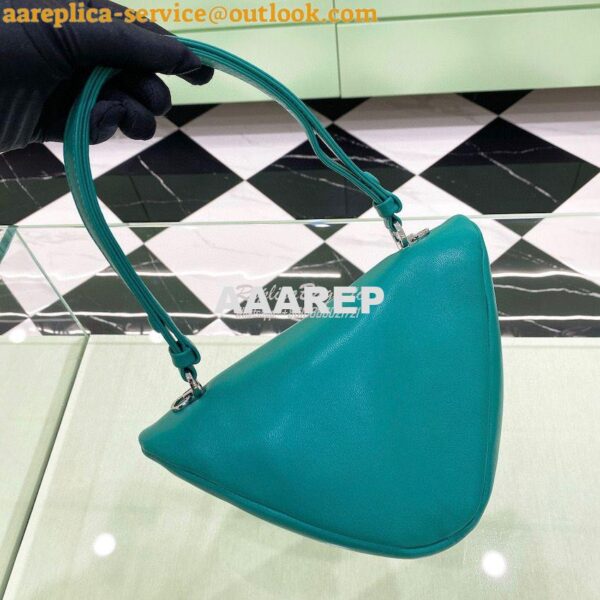 Replica Prada Padded Nappa Leather Handbag 1BA315 Peacock Blue 8