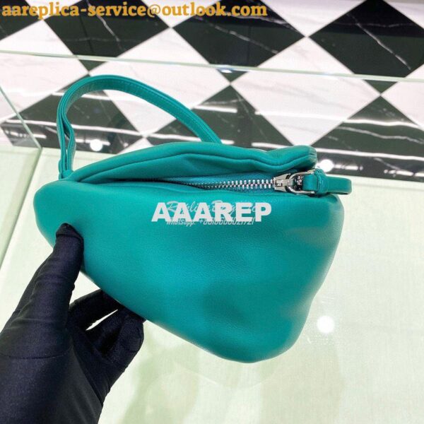 Replica Prada Padded Nappa Leather Handbag 1BA315 Peacock Blue 9