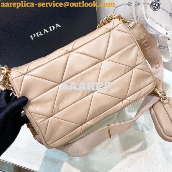 Replica Prada Medium System Nappa Leather Patchwork Bag 1BD291 Water L 3