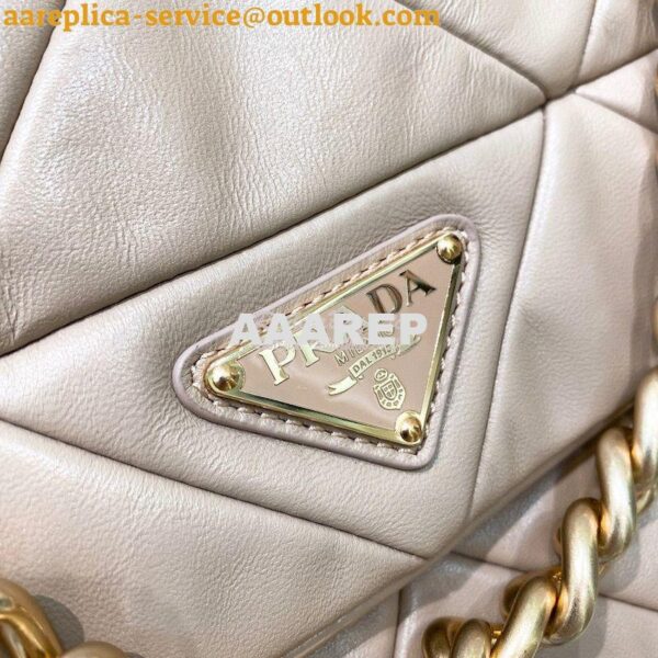Replica Prada Medium System Nappa Leather Patchwork Bag 1BD291 Water L 5