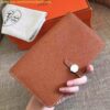 Replica Hermes Dogon Duo Wallet in Orange Clemence Leather 2