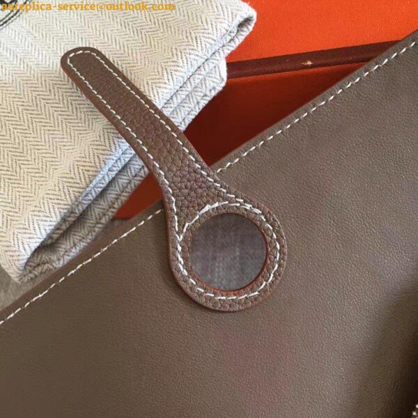 Replica Hermes Dogon Duo Wallet in Taupe Clemence Leather 5