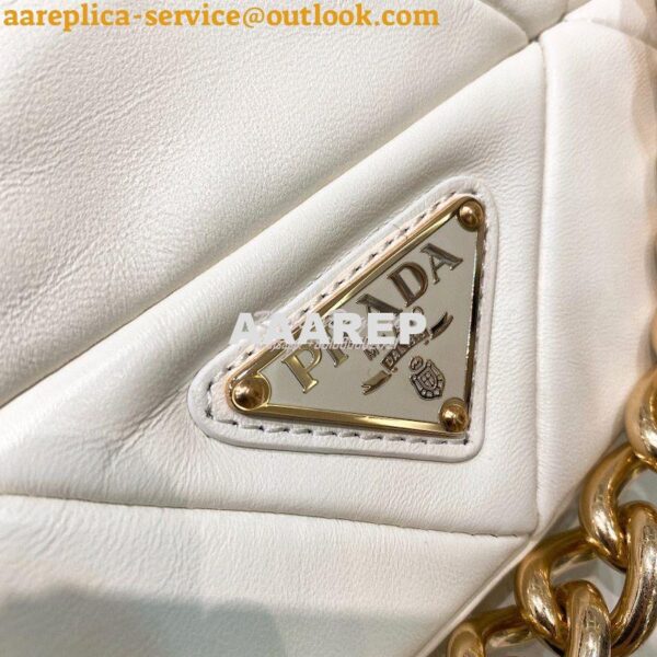 Replica Prada Medium System Nappa Leather Patchwork Bag 1BD291 White 6