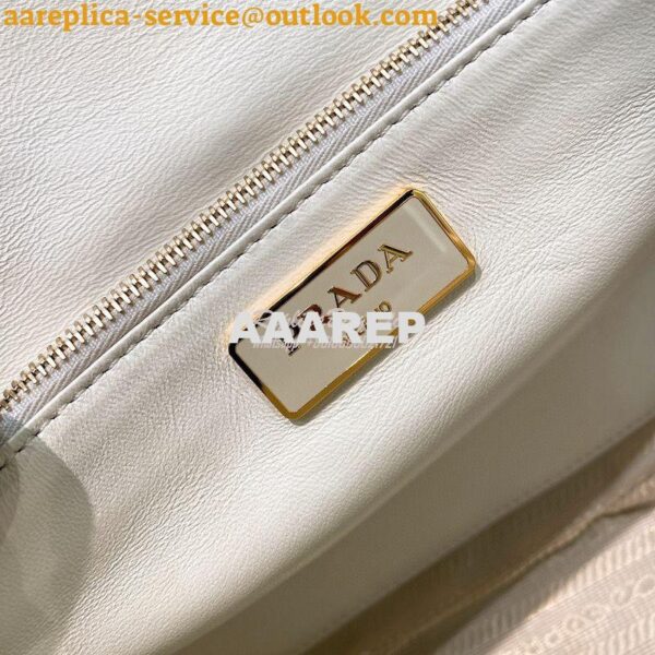 Replica Prada Medium System Nappa Leather Patchwork Bag 1BD291 White 12