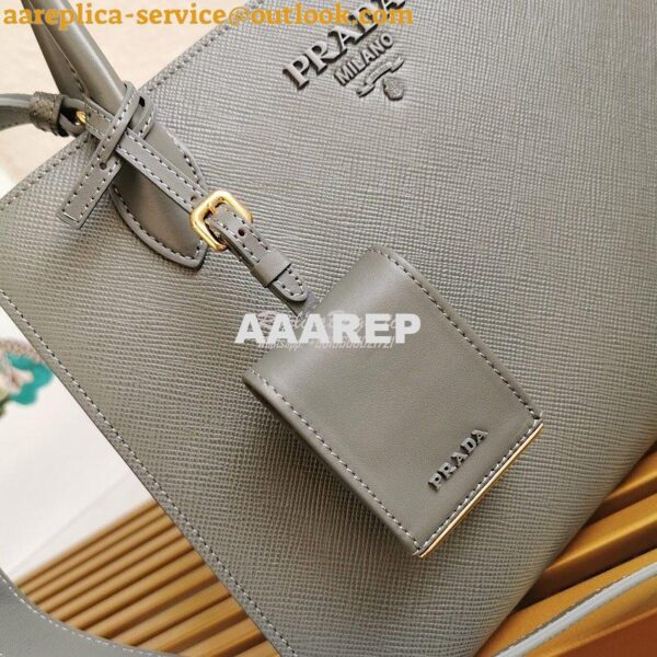 Replica Prada Monochrome Grey Saffiano Leather Bag 3