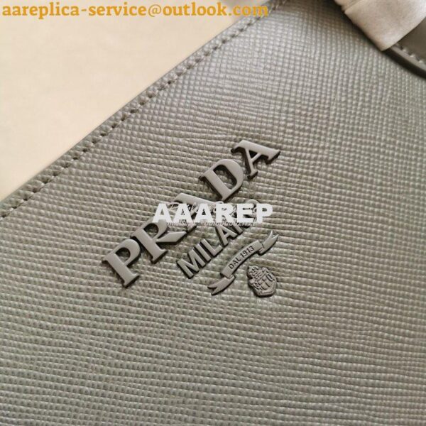 Replica Prada Monochrome Grey Saffiano Leather Bag 4