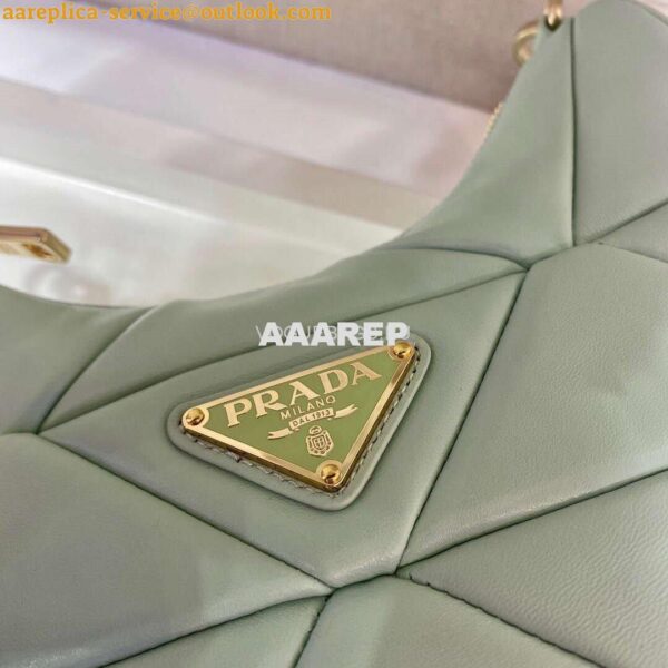 Replica Prada 1BC151 Prada Padded Calfskin Shoulder Bag in Green 6