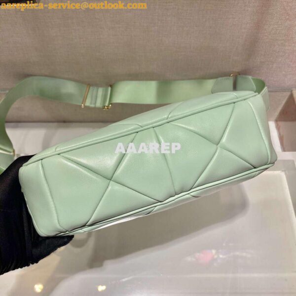 Replica Prada 1BC151 Prada Padded Calfskin Shoulder Bag in Green 7