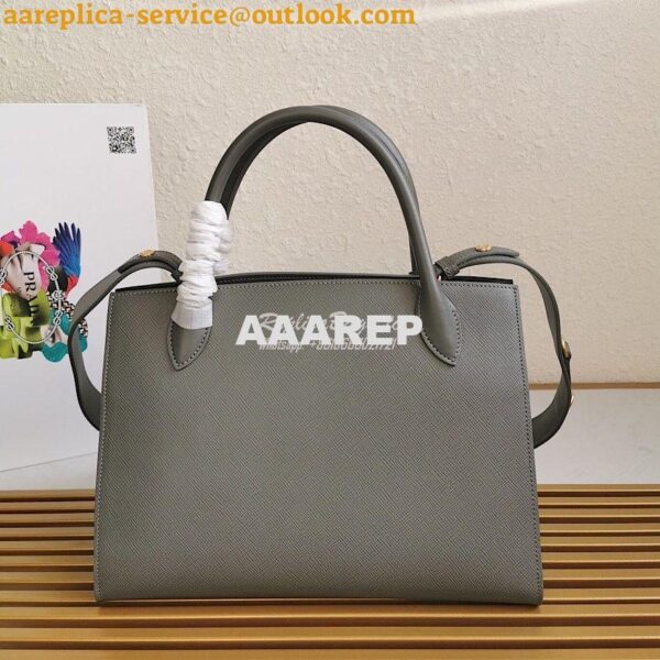 Replica Prada Monochrome Grey Saffiano Leather Bag 6