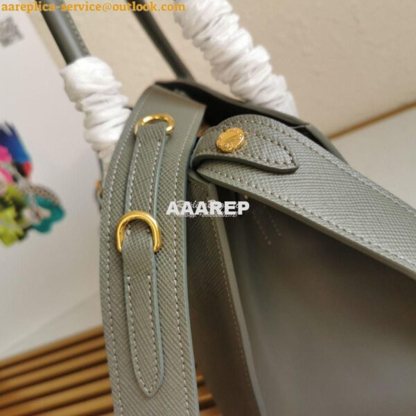 Replica Prada Monochrome Grey Saffiano Leather Bag 9