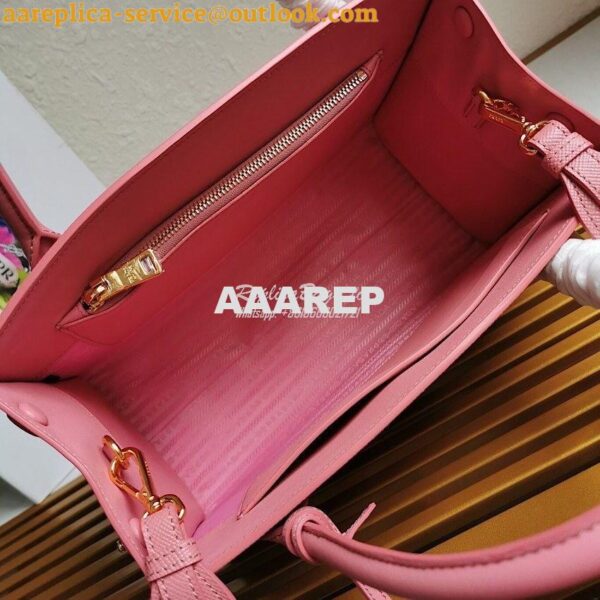 Replica Prada Monochrome Ligh pink Saffiano Leather Bag 5