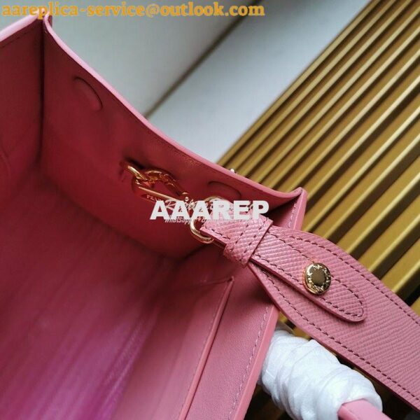 Replica Prada Monochrome Ligh pink Saffiano Leather Bag 6