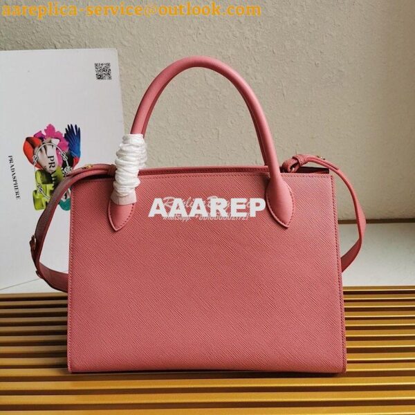 Replica Prada Monochrome Ligh pink Saffiano Leather Bag 9