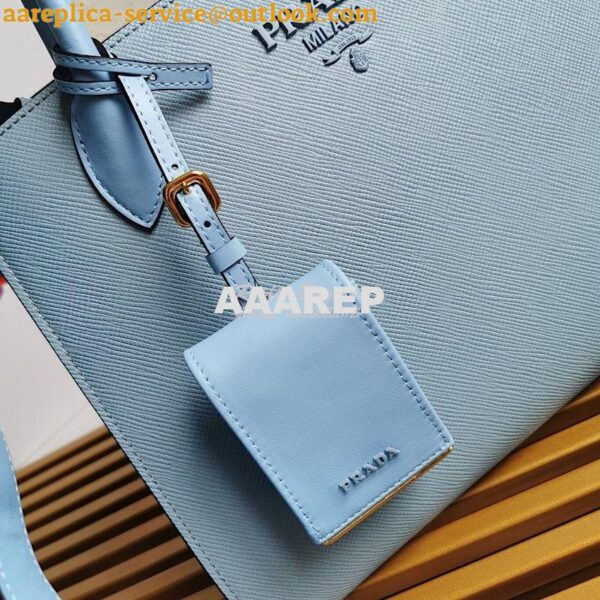 Replica Prada Monochrome Light Blue Saffiano Leather Bag 4