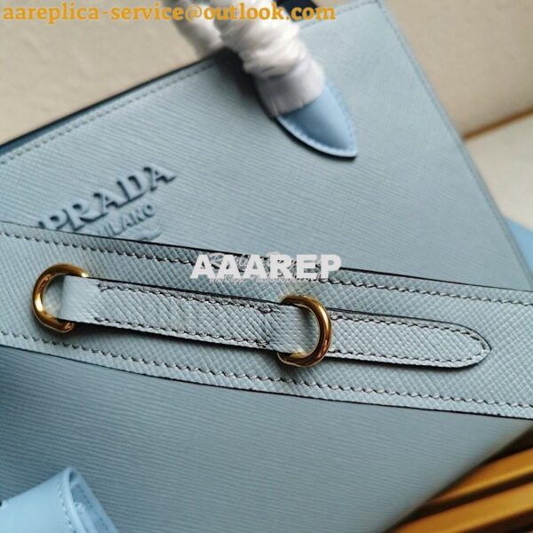 Replica Prada Monochrome Light Blue Saffiano Leather Bag 5
