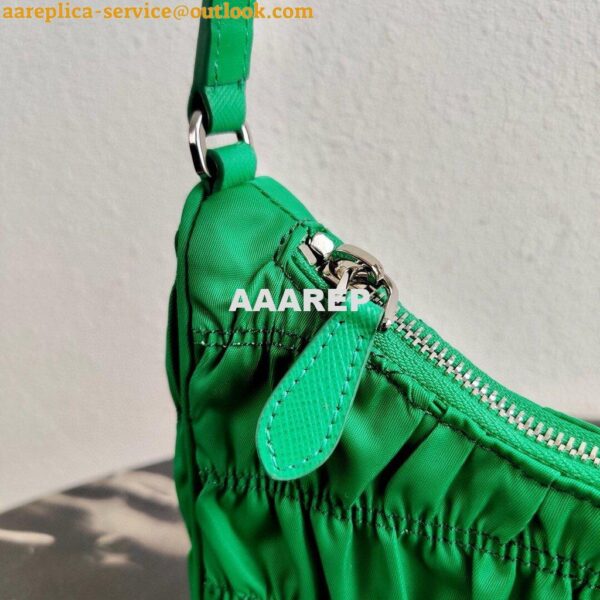 Replica Prada 1NE204 Prada Nylon and Saffiano Leather Mini Bag in Green 9