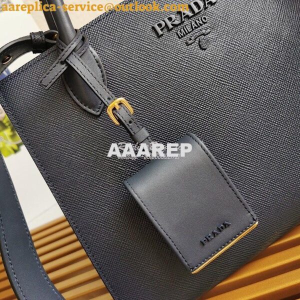 Replica Prada Monochrome powder Navy Saffiano Leather Bag 3