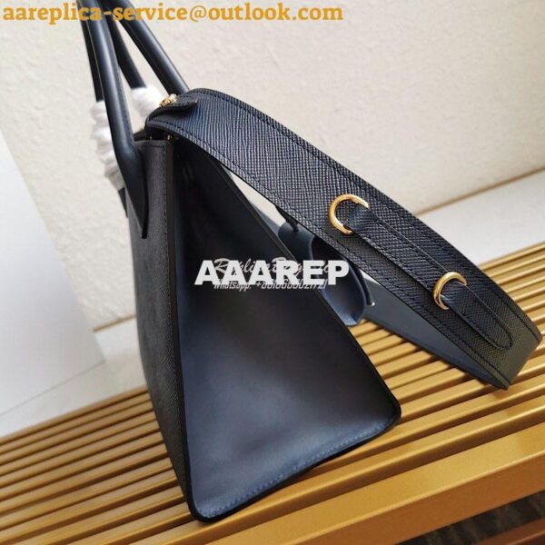 Replica Prada Monochrome powder Navy Saffiano Leather Bag 5