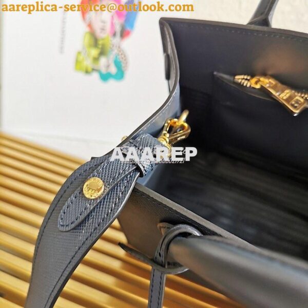 Replica Prada Monochrome powder Navy Saffiano Leather Bag 7