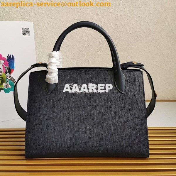 Replica Prada Monochrome powder Navy Saffiano Leather Bag 9