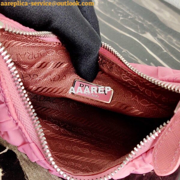 Replica Prada 1NE204 Prada Nylon and Saffiano Leather Mini Bag in Pink 9