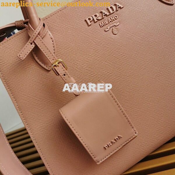 Replica Prada Monochrome powder pink Saffiano Leather Bag 4