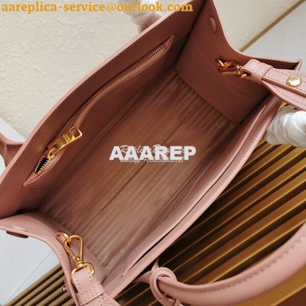 Replica Prada Monochrome powder pink Saffiano Leather Bag 6