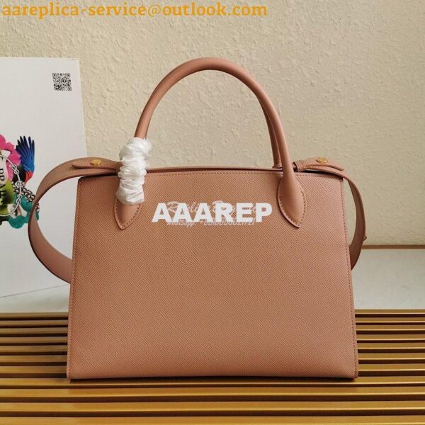 Replica Prada Monochrome powder pink Saffiano Leather Bag 8