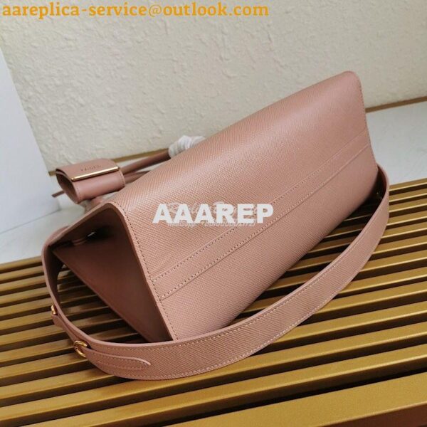 Replica Prada Monochrome powder pink Saffiano Leather Bag 9