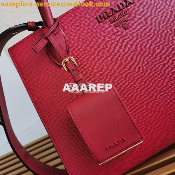 Replica Prada Monochrome red Saffiano Leather Bag 3